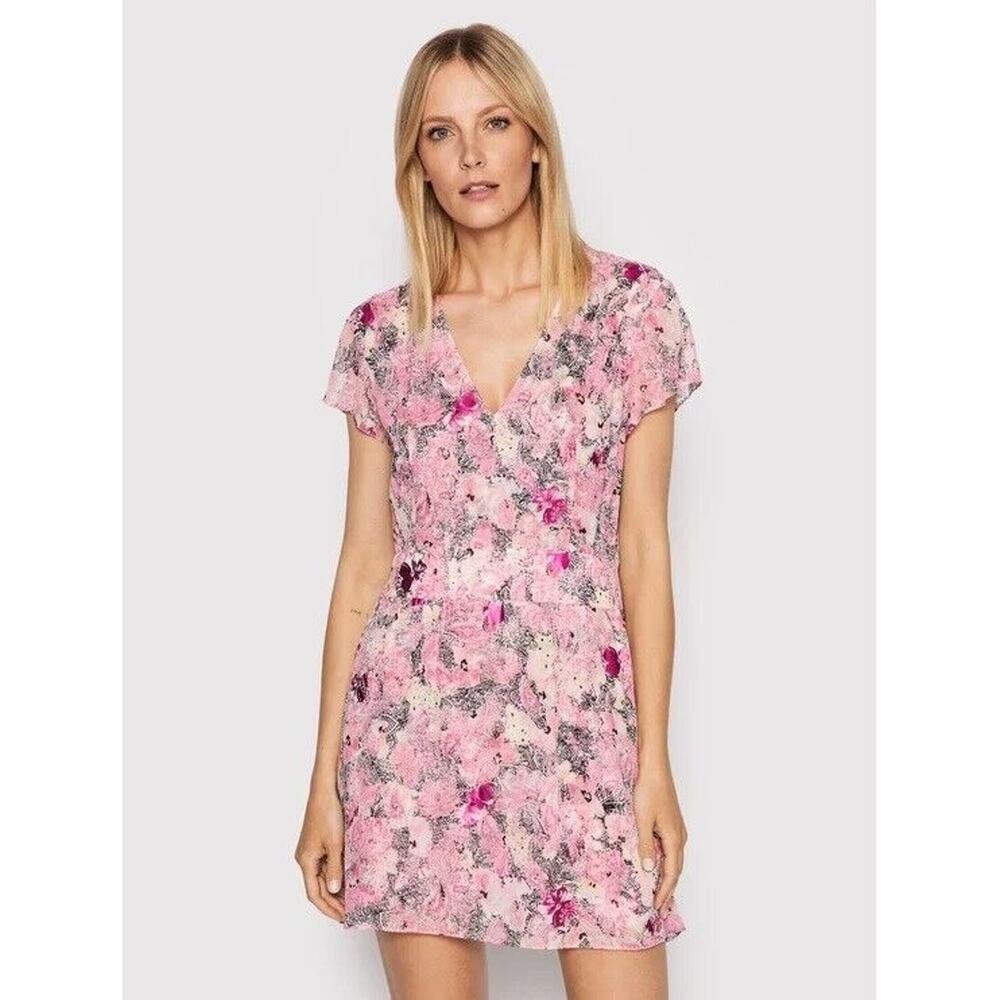 The‎ KOOPLES Printed Pink Short Sleeve Mini Dress